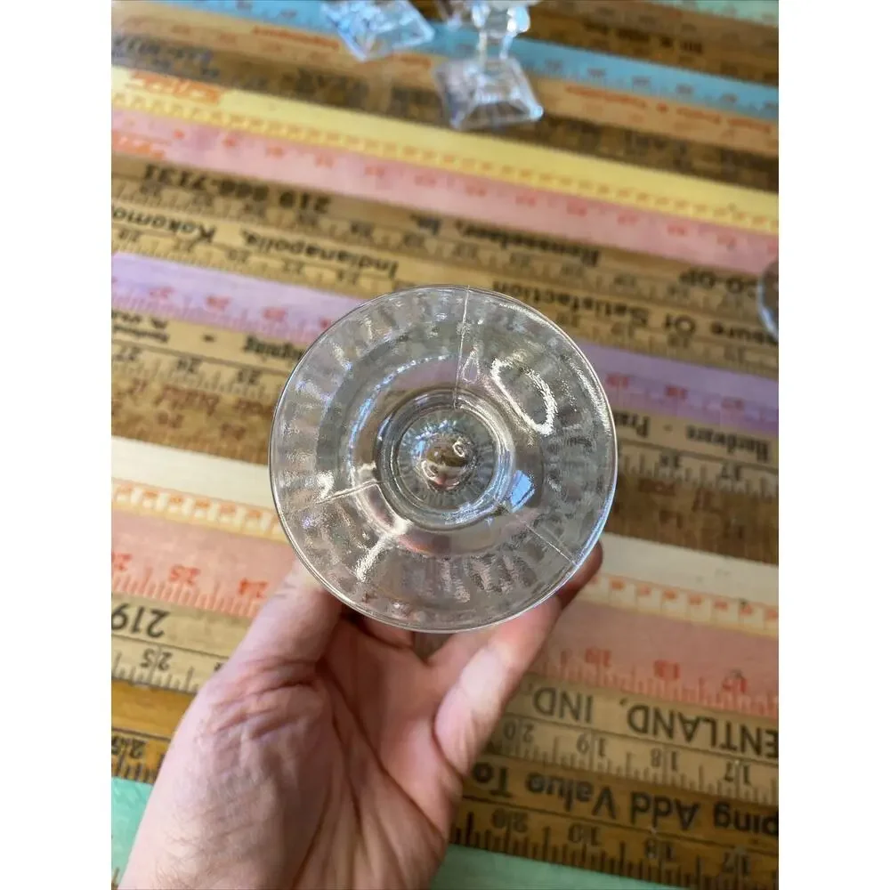 Vintage MCM Retro Wine Water Glasses 1960s Clear Glass Farmhouse Dining Lot 5